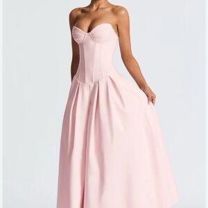 Chic Strapless Pink Dress